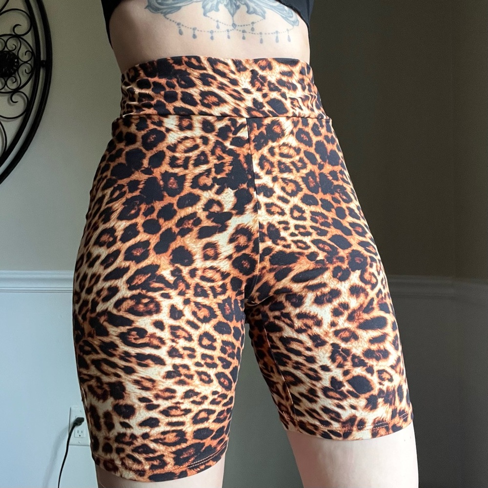 FASHION NOVA leopard bike shorts
